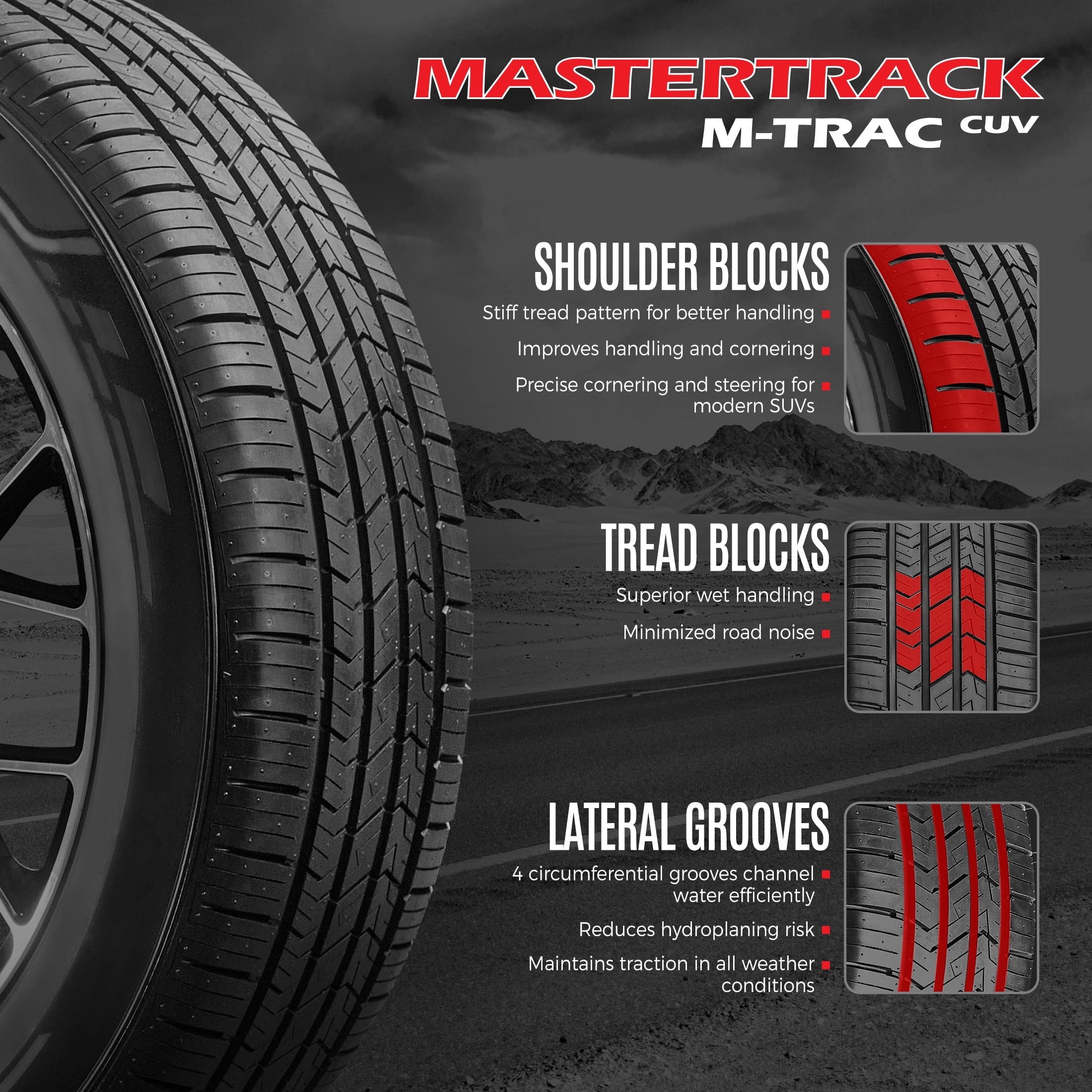 Mastertrack M-TRAC CUV All Season 265/50R20 107V Crossover CUV/SUV Tire 265/50R20(Tire Only)