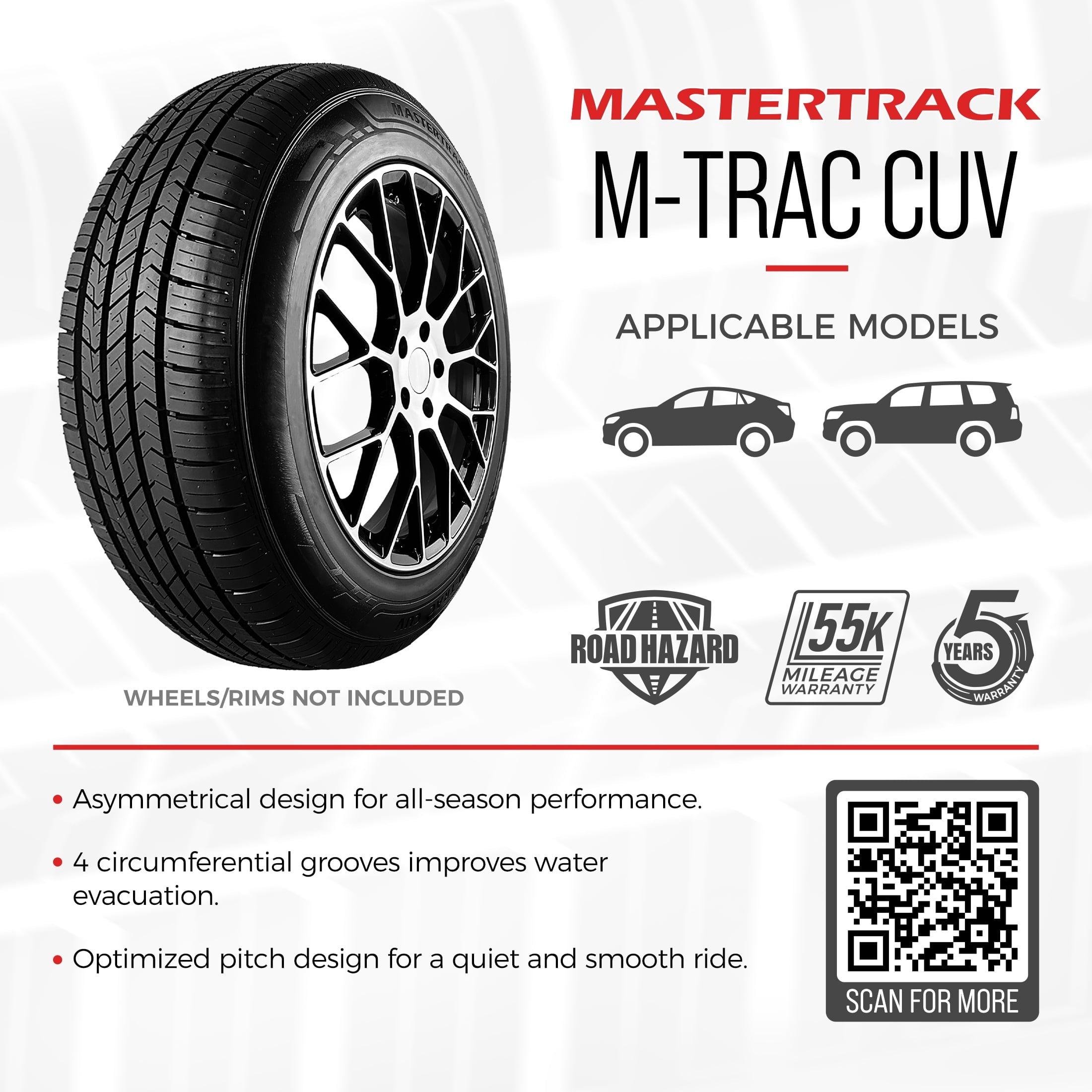 Mastertrack M-TRAC CUV All Season 265/50R20 107V Crossover CUV/SUV Tire 265/50R20(Tire Only)