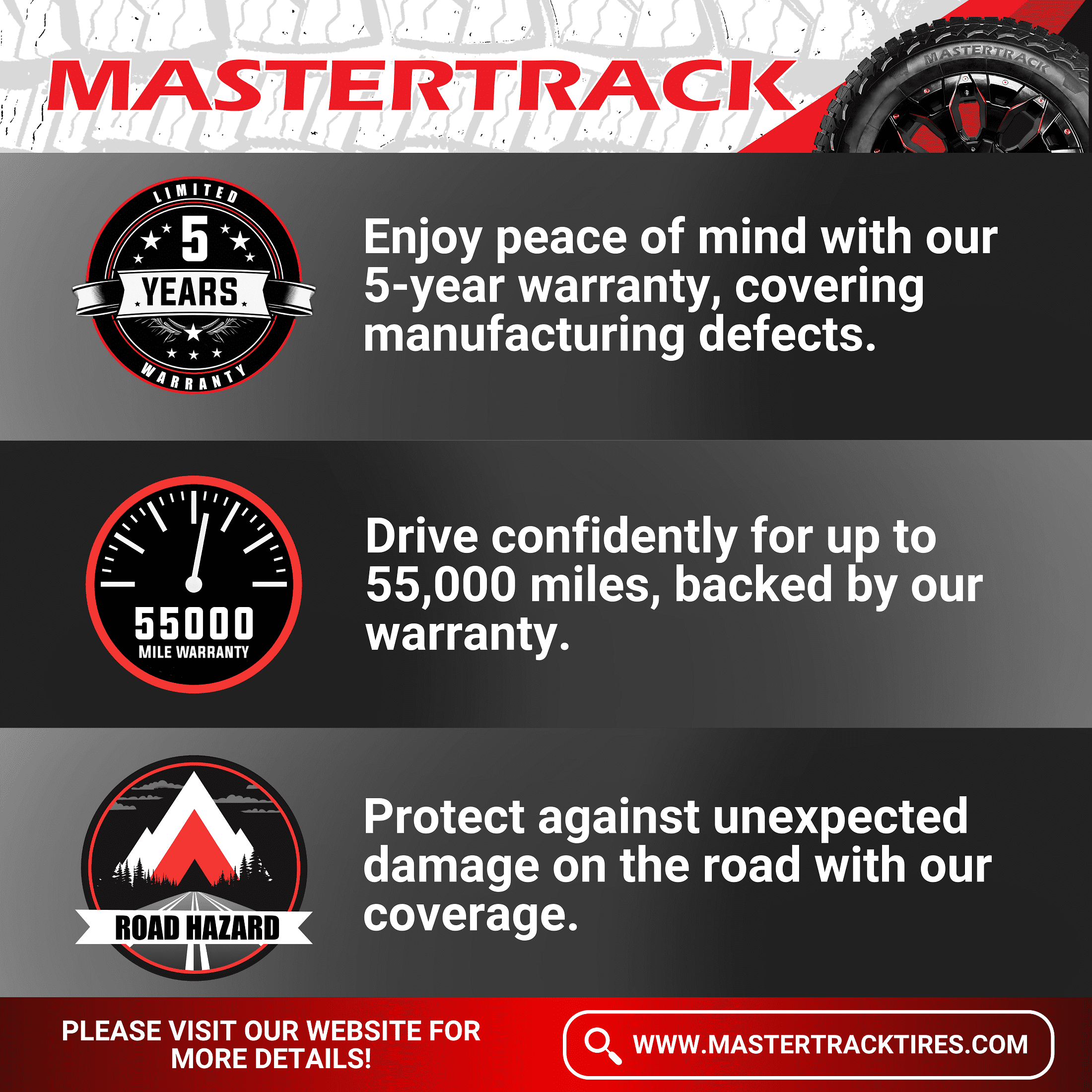 Mastertrack M-TRAC HT Highway Terrain 235/65R16C 235/65R16 10 Ply 121/119S E SUV Light Truck Tires
